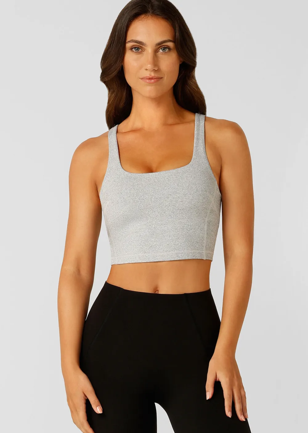 Elevate Marl Cropped Tank Bra Combo