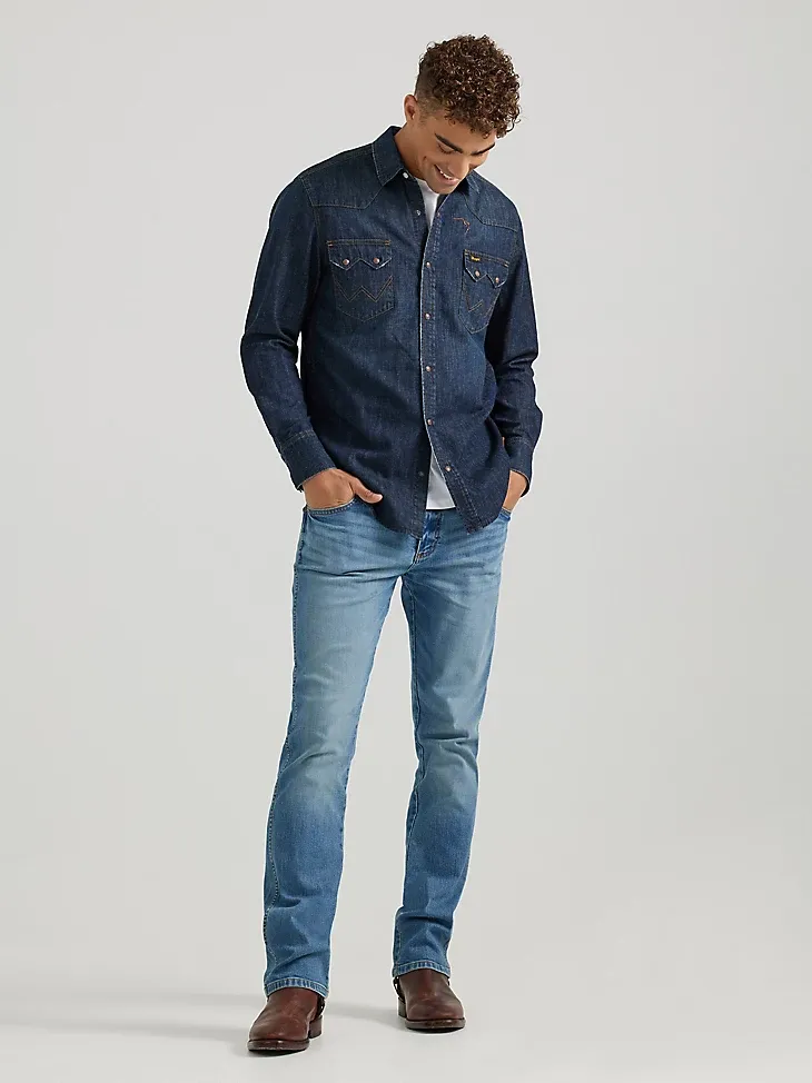 WRANGLER X BUFFALO TRACE™ MEN'S REVIVAL SHIRT IN OAK INDIGO