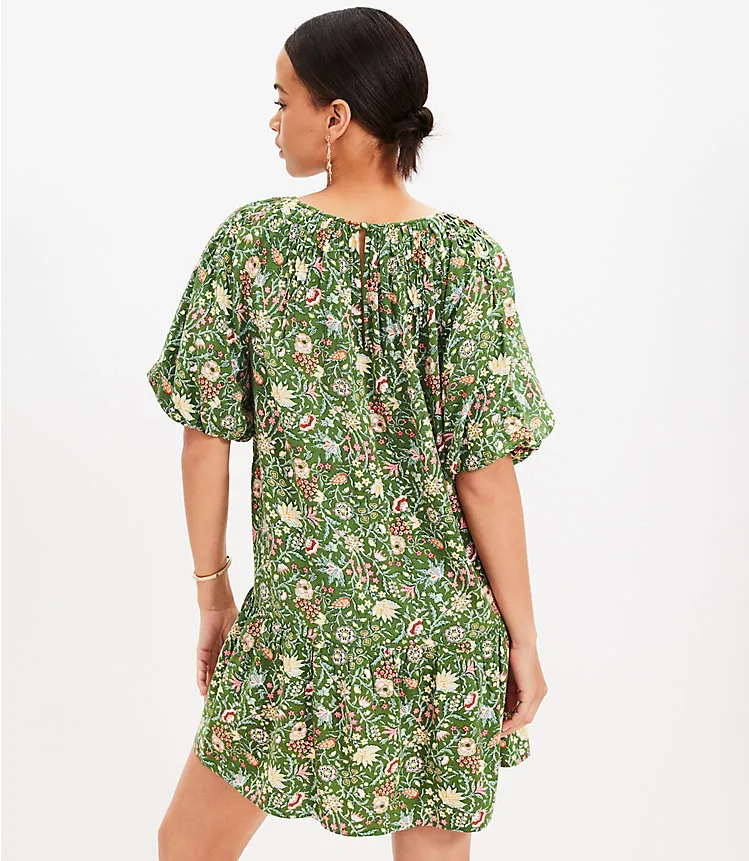 Garden Smocked Pleated Flounce Dress