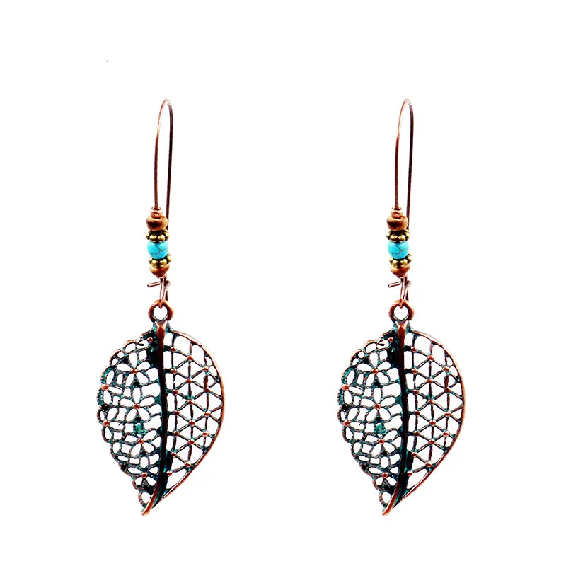 Alloy Creative Big Ear Hook Turquoise Earrings