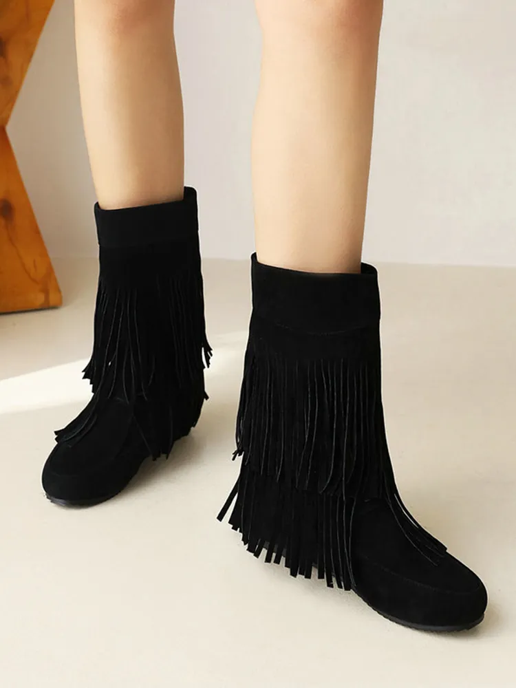 Western Retro All Match Tassel Boots