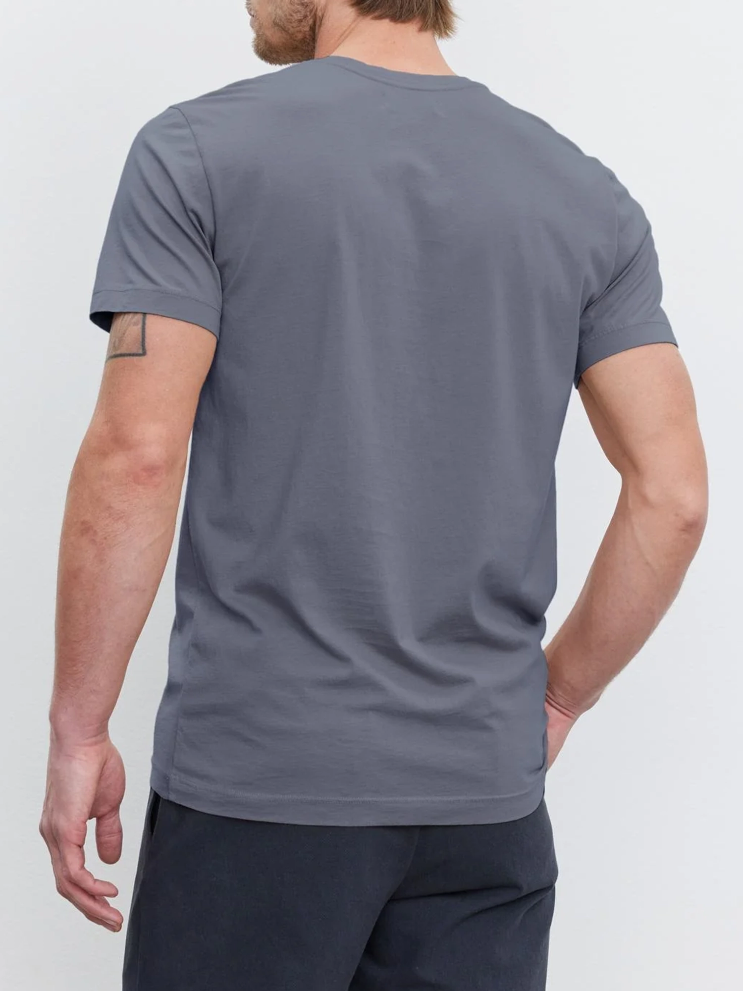 Men'S Solid Round Neck Cotton T-Shirt