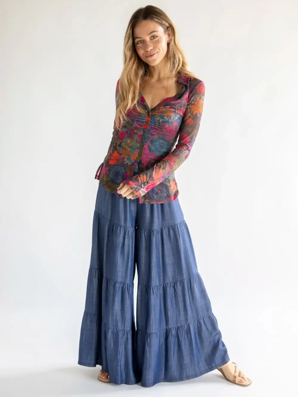 Patti Palazzo Pant - Denim Blue