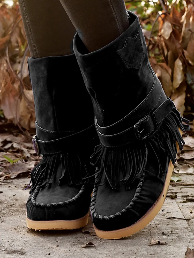 Retro Tribal Women's Tassel Boots