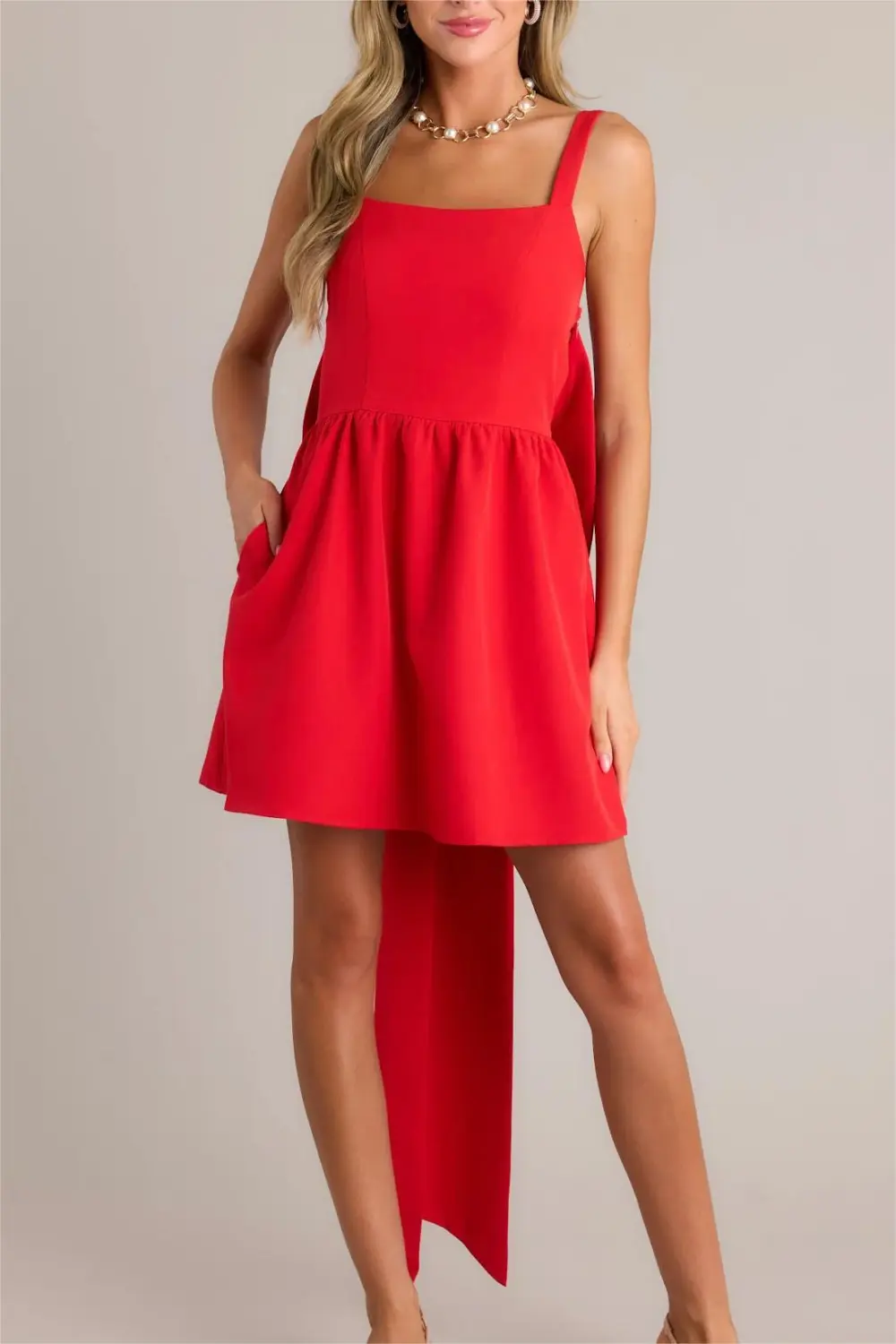 ELEGANT ESSENCE RED MINI DRESS