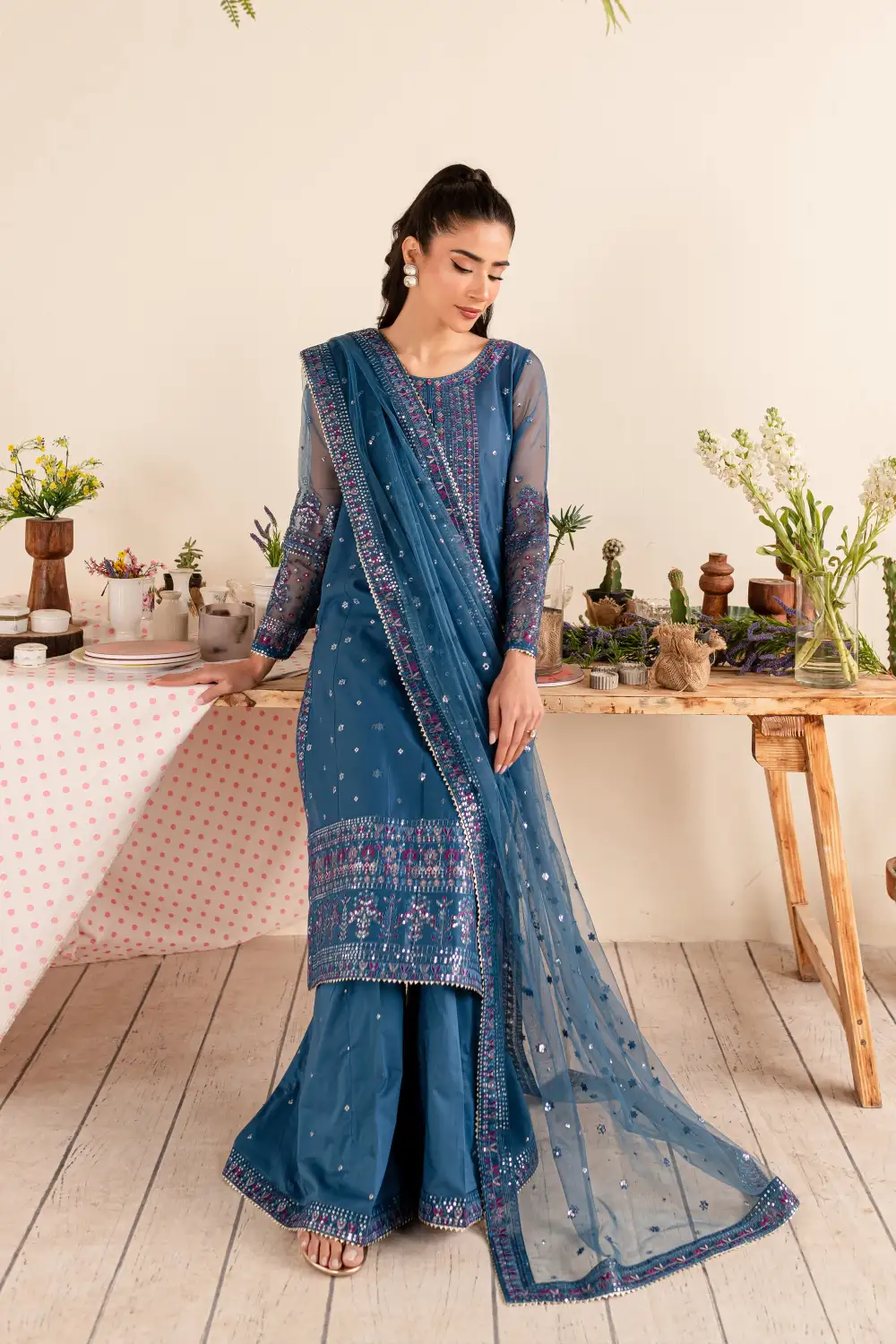 Puffin 3Pc - Embroidered Lawn Dress