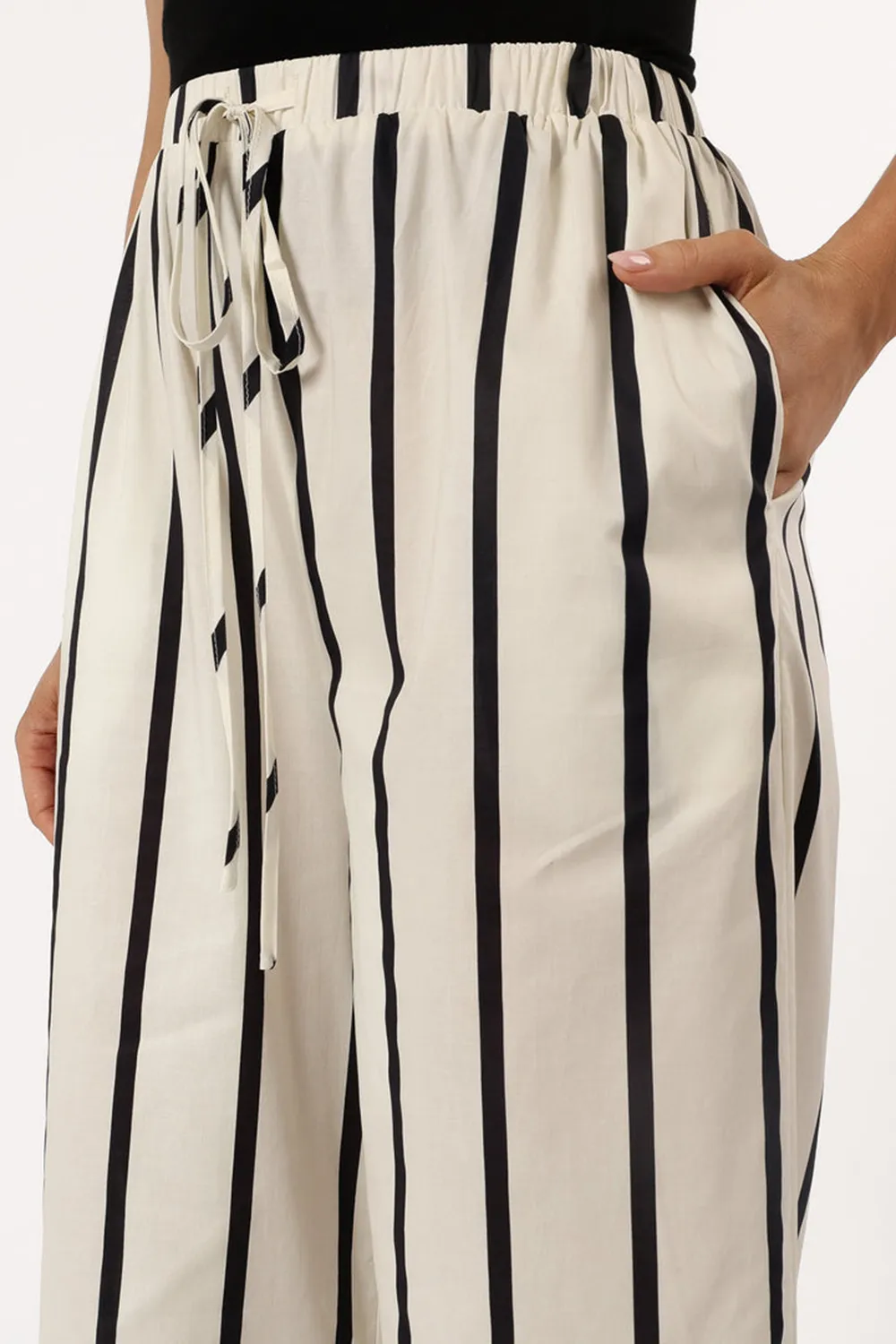 SILVIA PANT - CREAM STRIPE