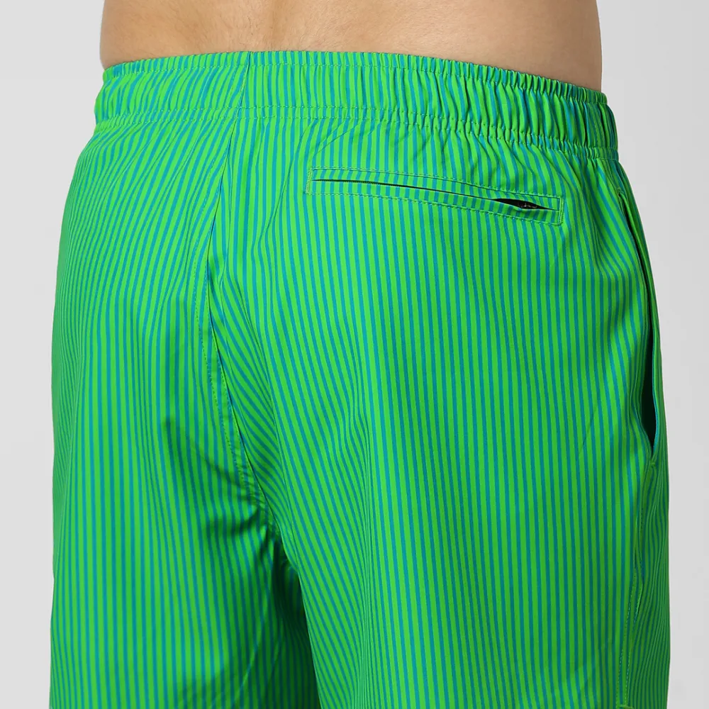 Boys Striped Swim-Green