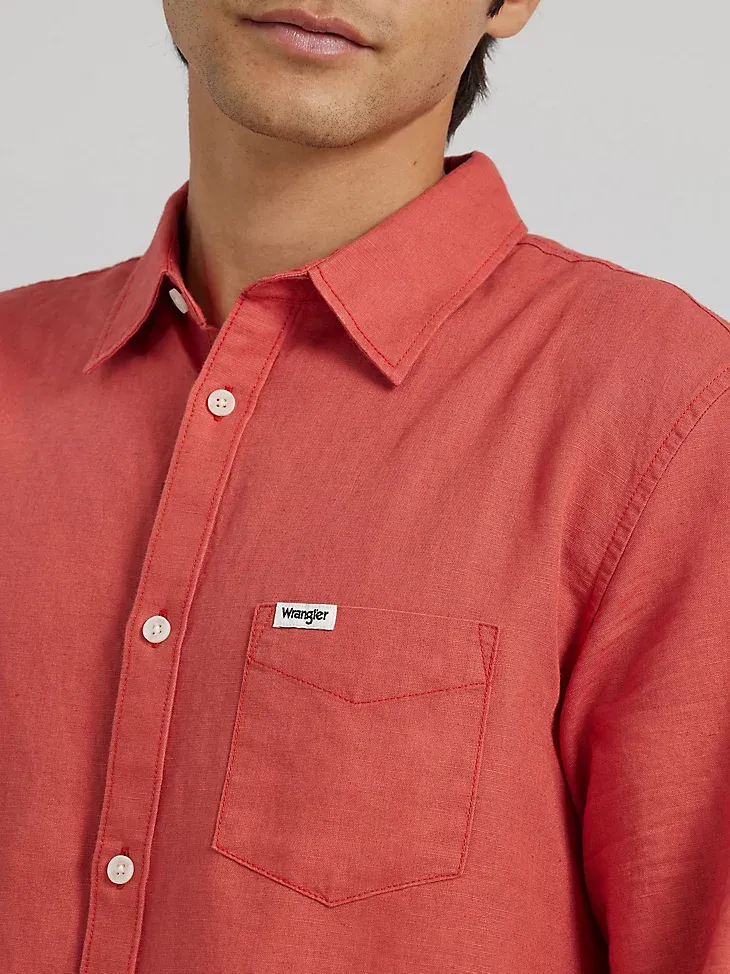 MEN'S LINEN SHIRT IN BURNT SIENNA