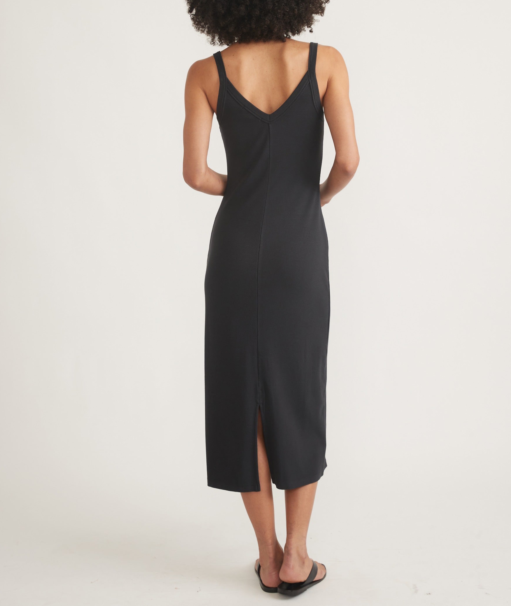 Black Lexi Rib Sun In Spaghetti Strap Dress