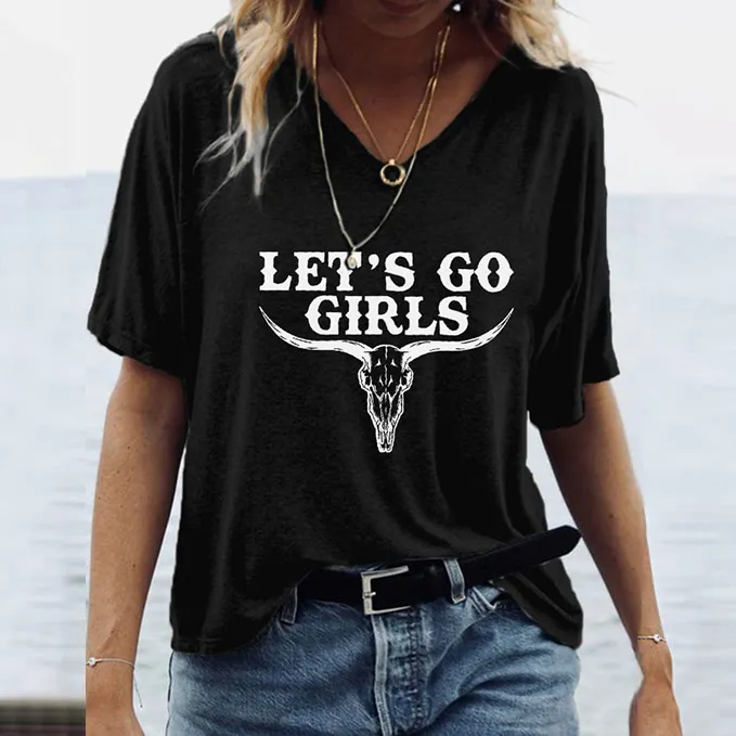 Western Let's Go Girls Casual T-Shirt