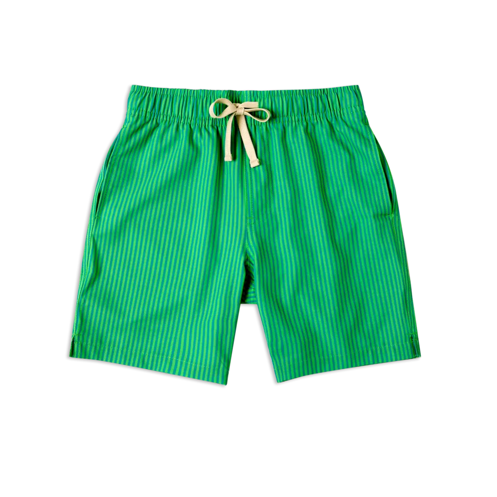 Boys Striped Swim-Green