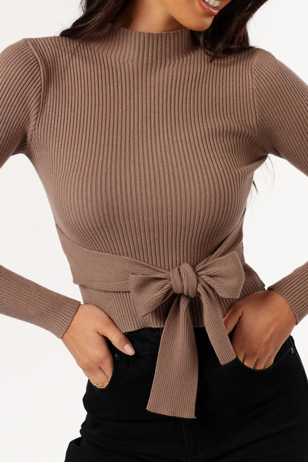 BOW LONG SLEEVE TOP