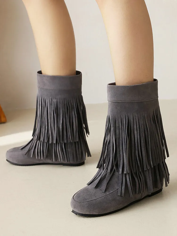 Western Retro All Match Tassel Boots