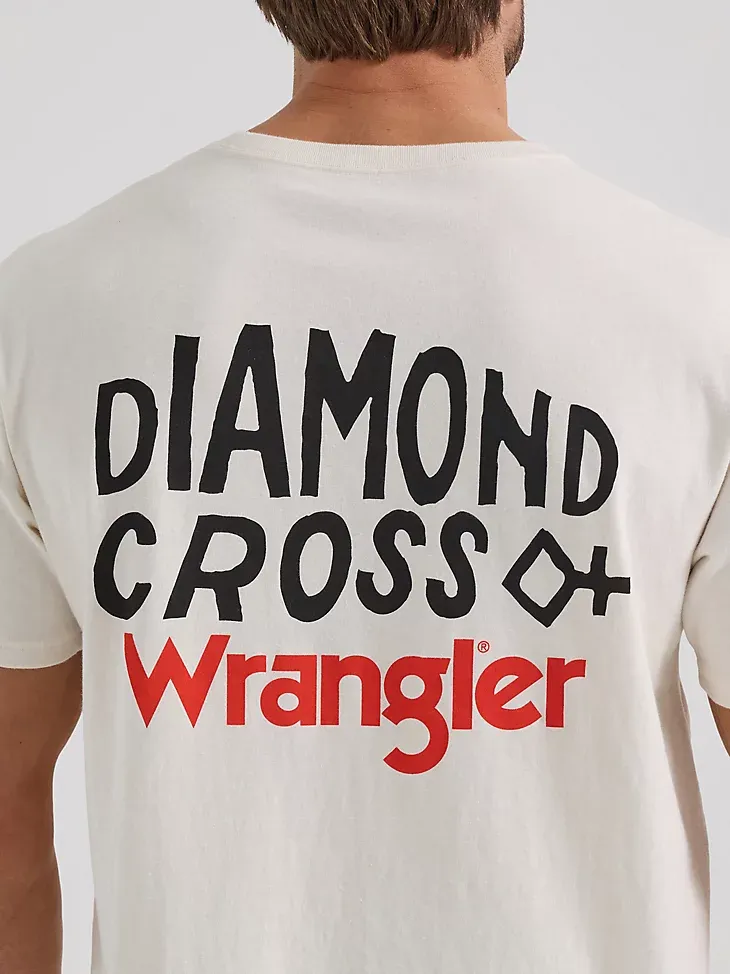 WRANGLER X DIAMOND CROSS GIDDY UP TEE IN MARSHMALLOW