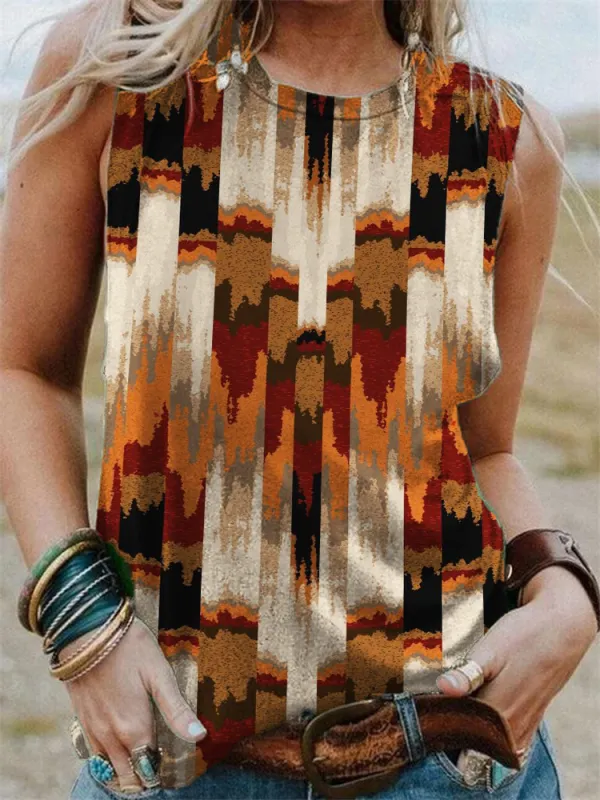 Western Aztec Inspired Art Tank Top