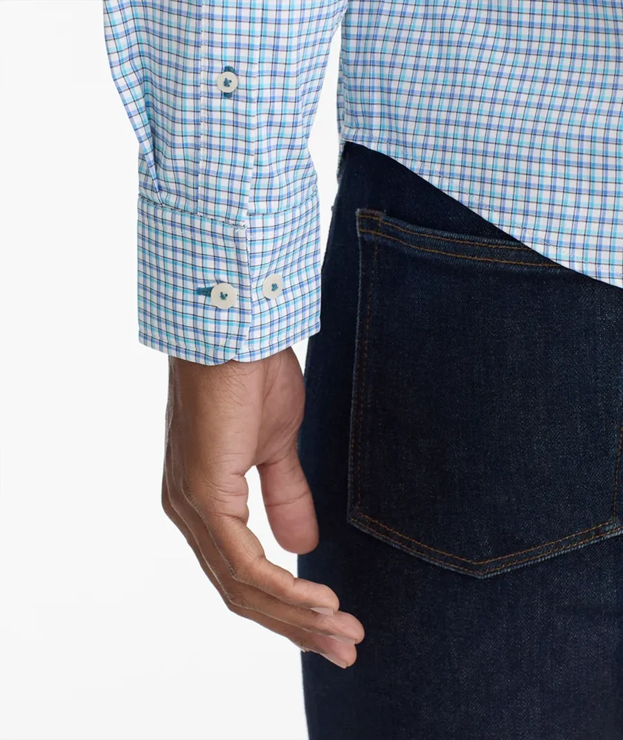 Men's Blue Check Pattern Shirt