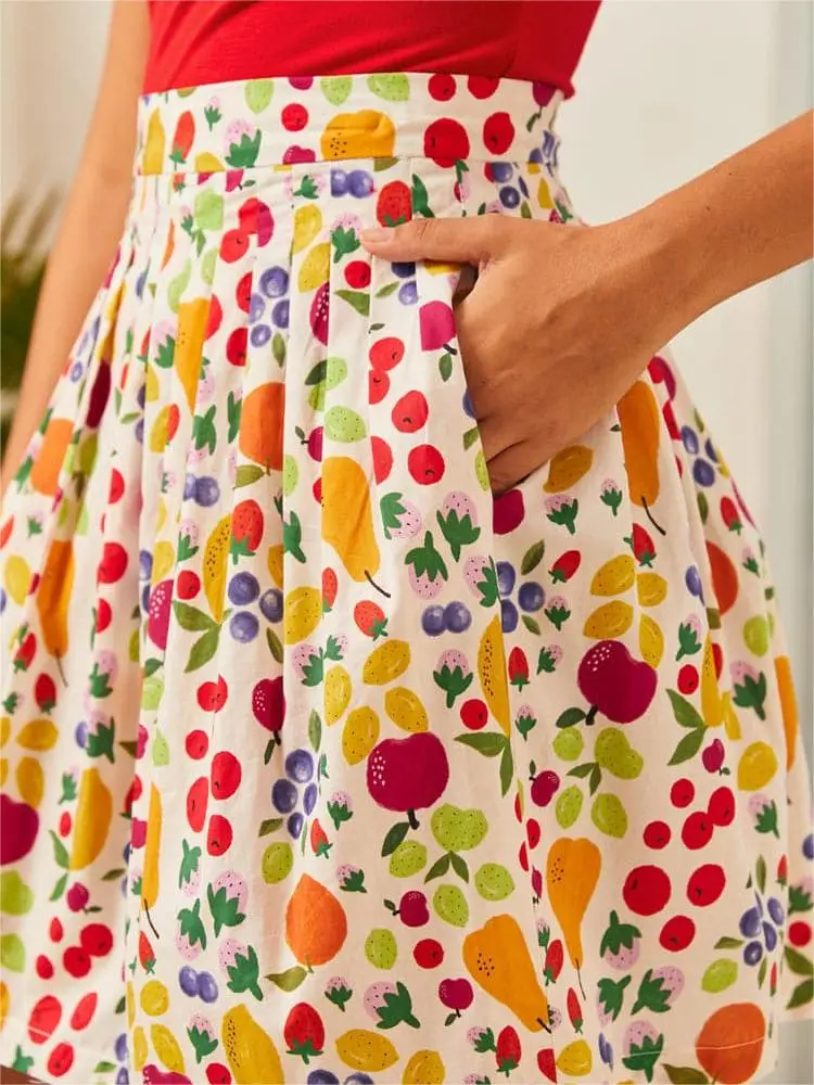 Vintage Fruit Printed Skirts