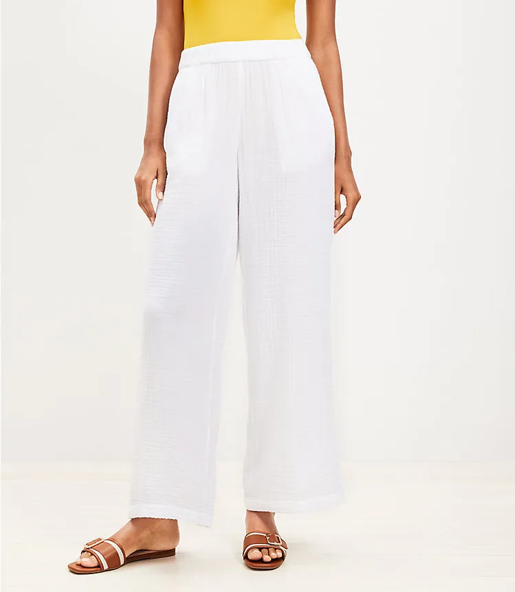 LOFT Beach Triple Cloth Wide Leg Pants