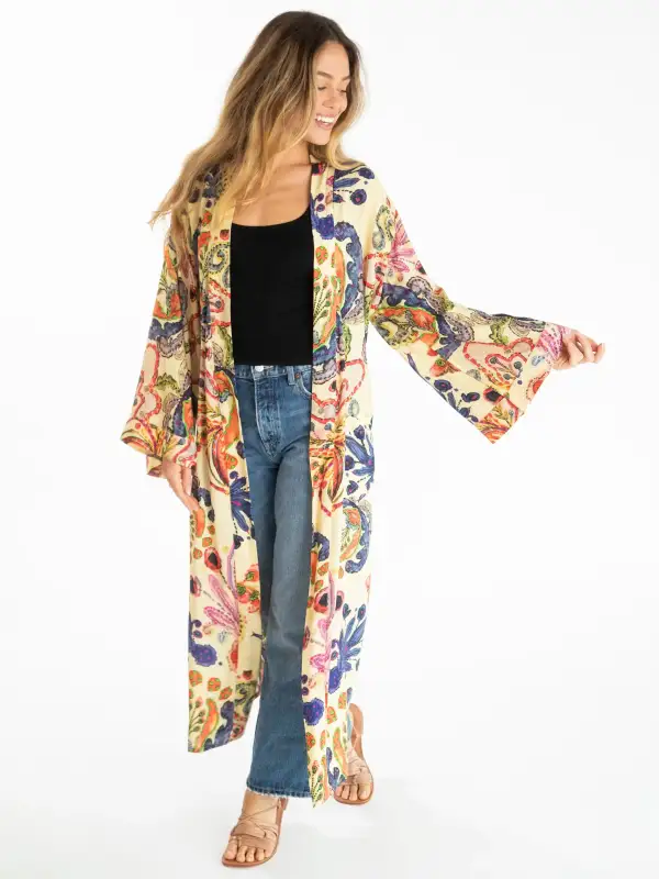 Camila Kimono - Cream Motif