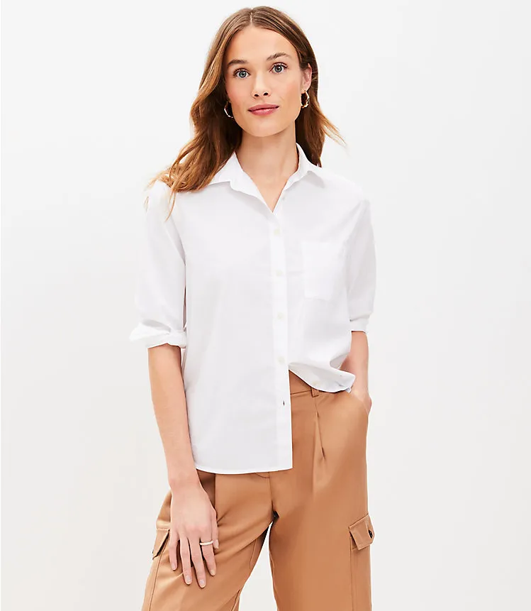 Cotton Blend Relaxed Shirt