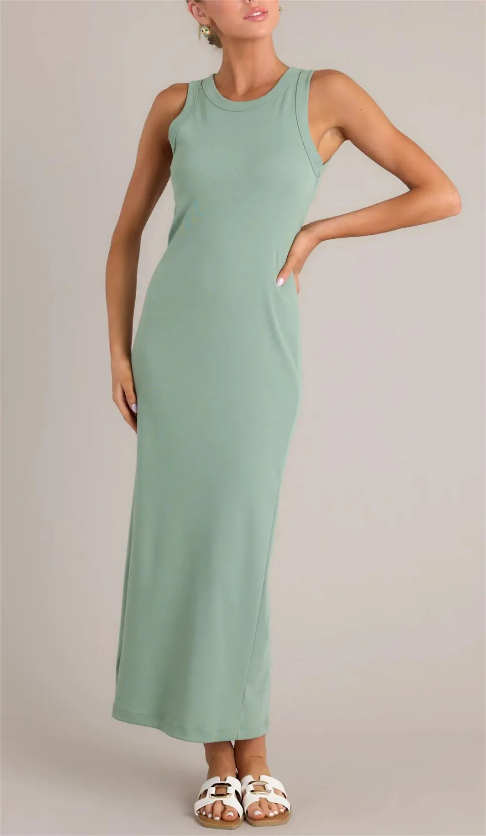 TRANQUIL WATERS SAGE GREEN MAXI DRESS