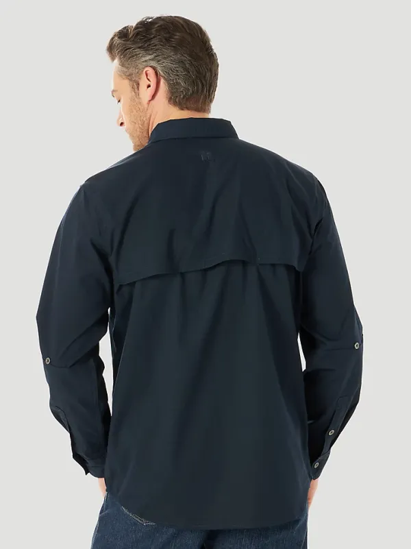 WRANGLER® RIGGS WORKWEAR® LONG SLEEVE VENTED SOLID WORK SHIRT IN NAVY