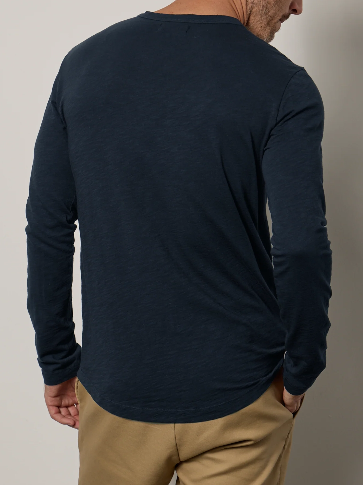 Basic Cotton Round Neck Long Sleeve T-Shirt