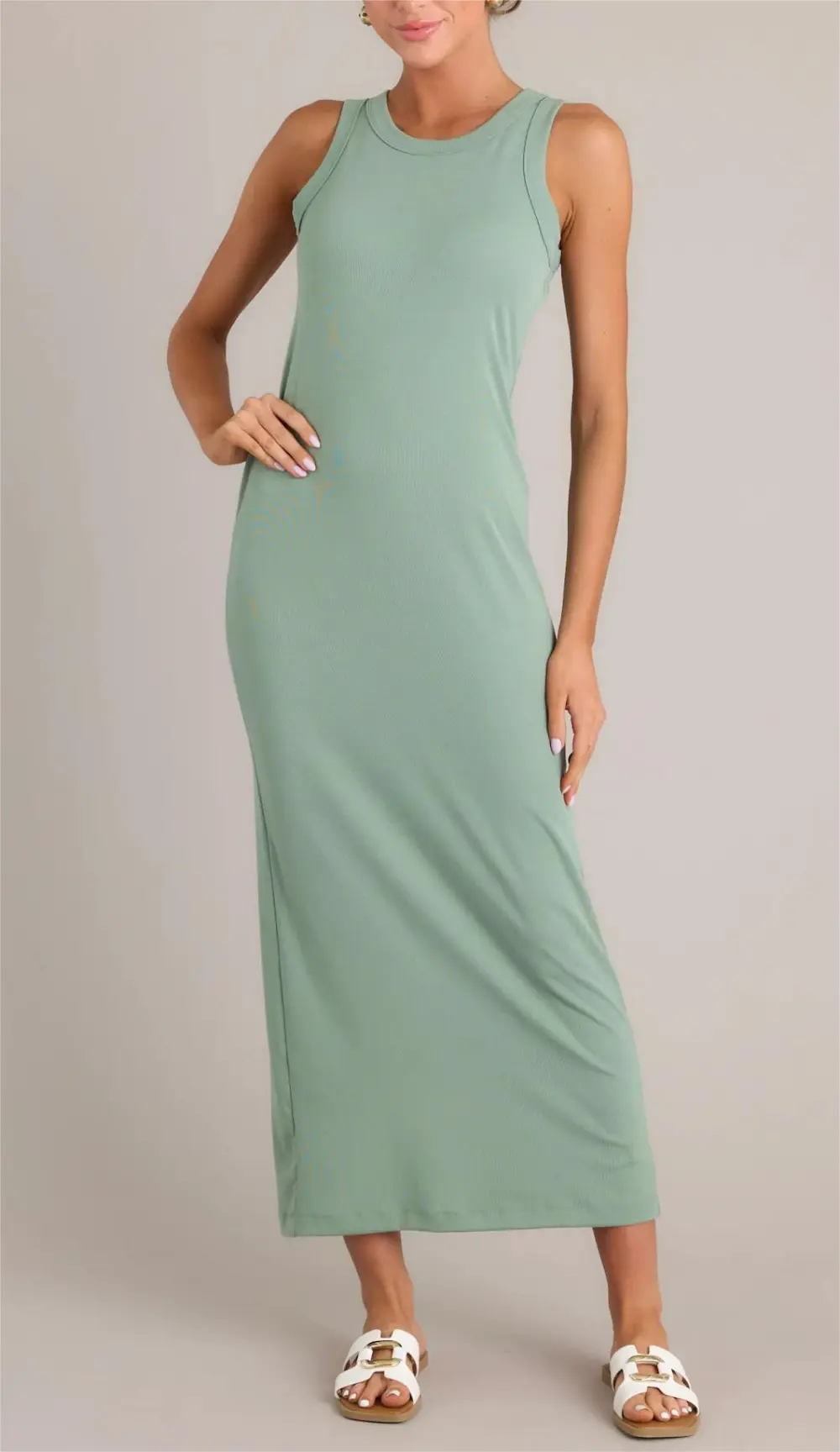 TRANQUIL WATERS SAGE GREEN MAXI DRESS