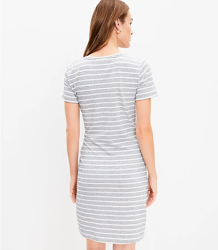 Striped Side Tie Shift Dress