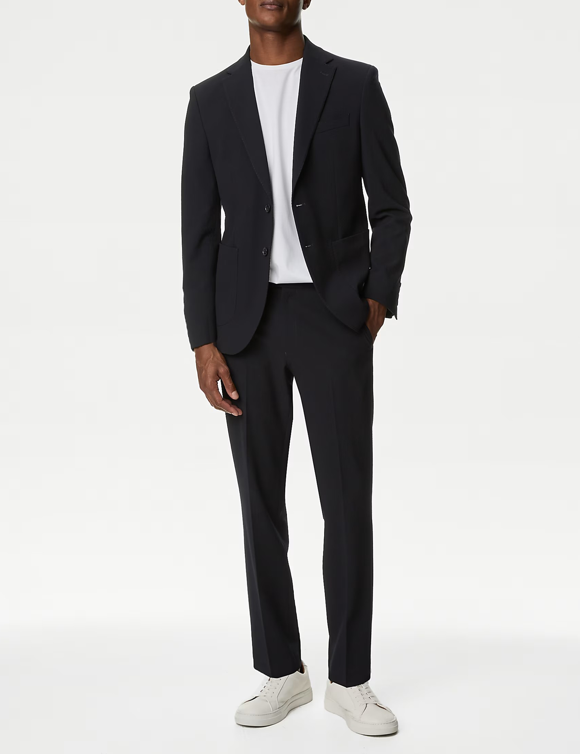 Textured Stretch Black Blazer