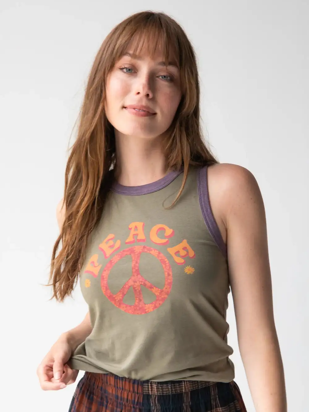 Ringer Tank Top - Peace