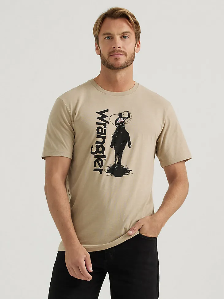 MEN'S LASSOING COWBOY GRAPHIC T-SHIRT IN TRENCHCOAT