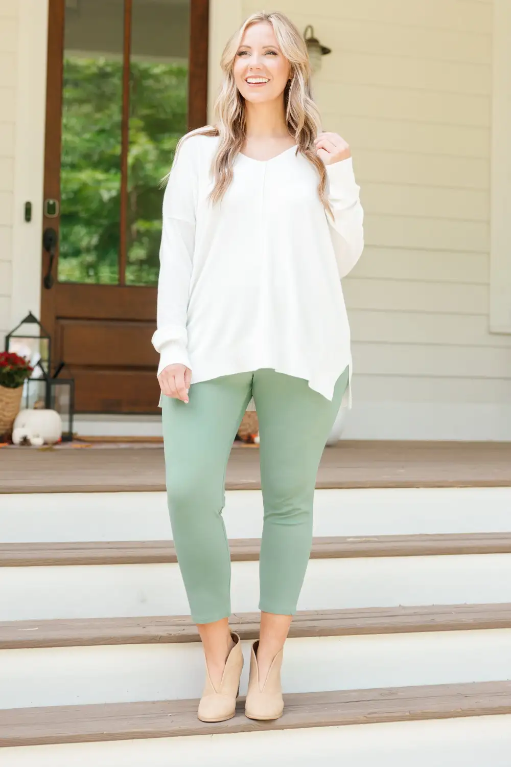 Business Lady Pants, Celadon