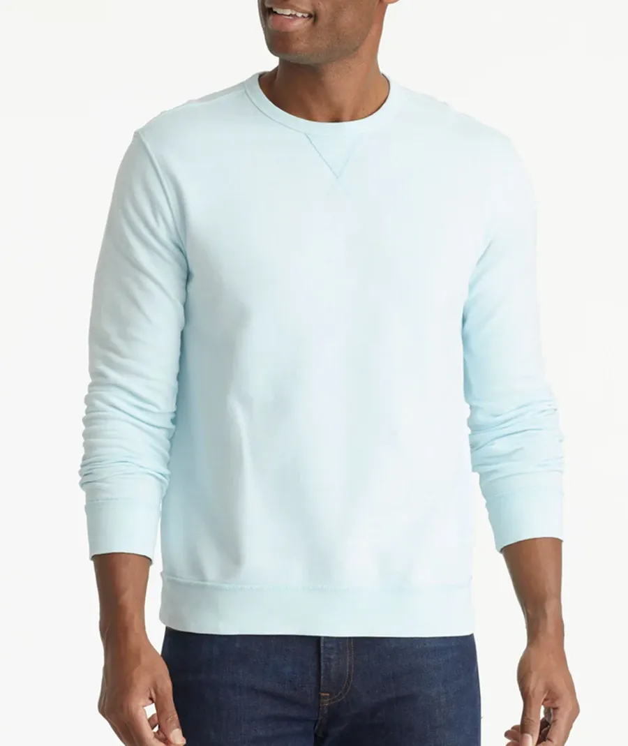 Powder Blue Men Long Sleeve Sweatshirts