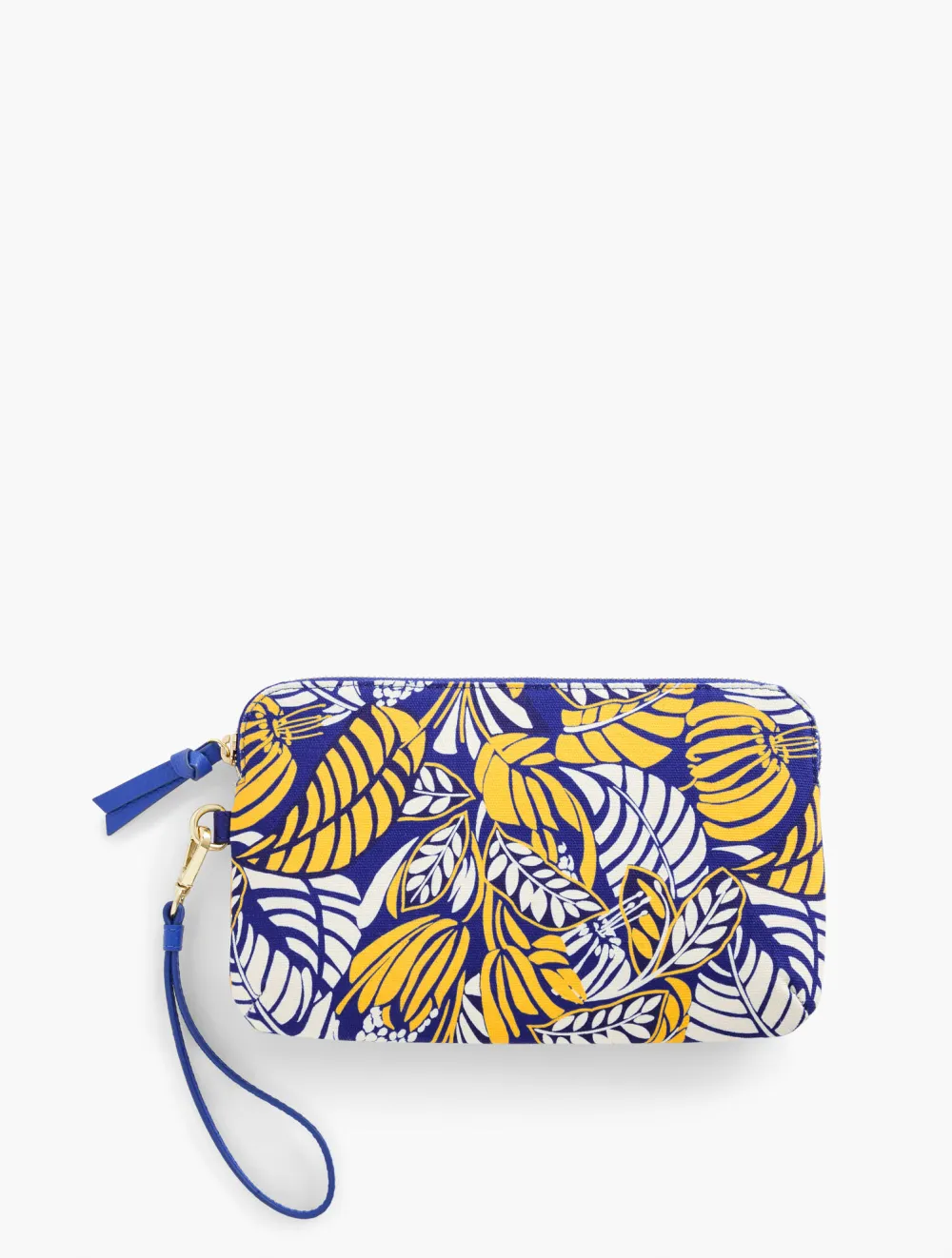 Canvas Wristlet - Colorblock Leaves