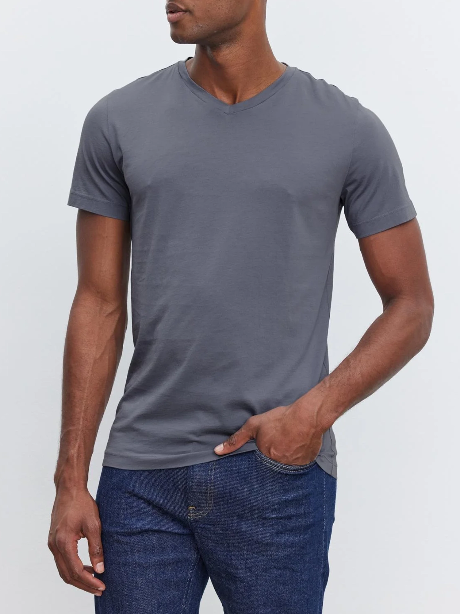 Men'S Fashion Cotton V-Neck T-Shirt