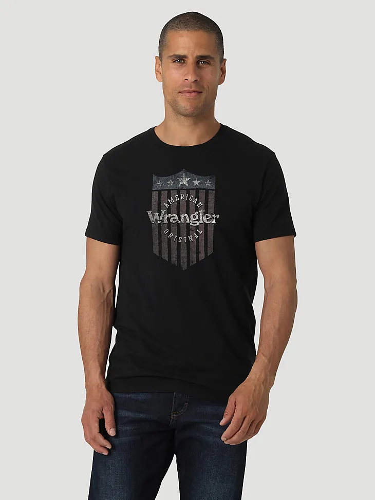 WRANGLER SHIELD AMERICAN ORIGINAL T-SHIRT IN JET BLACK