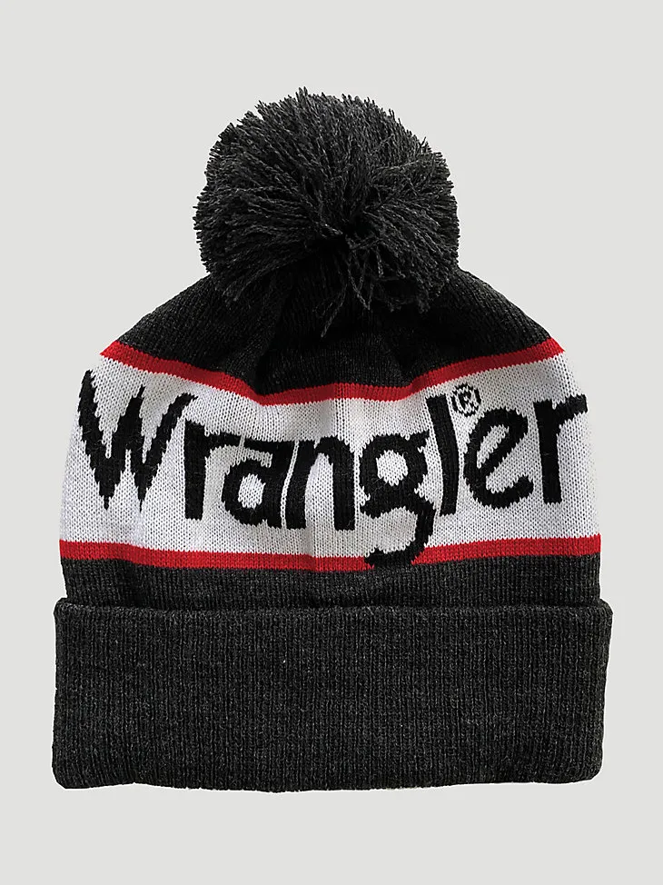 WRANGLER® LOGO POM BEANIE IN BLACK