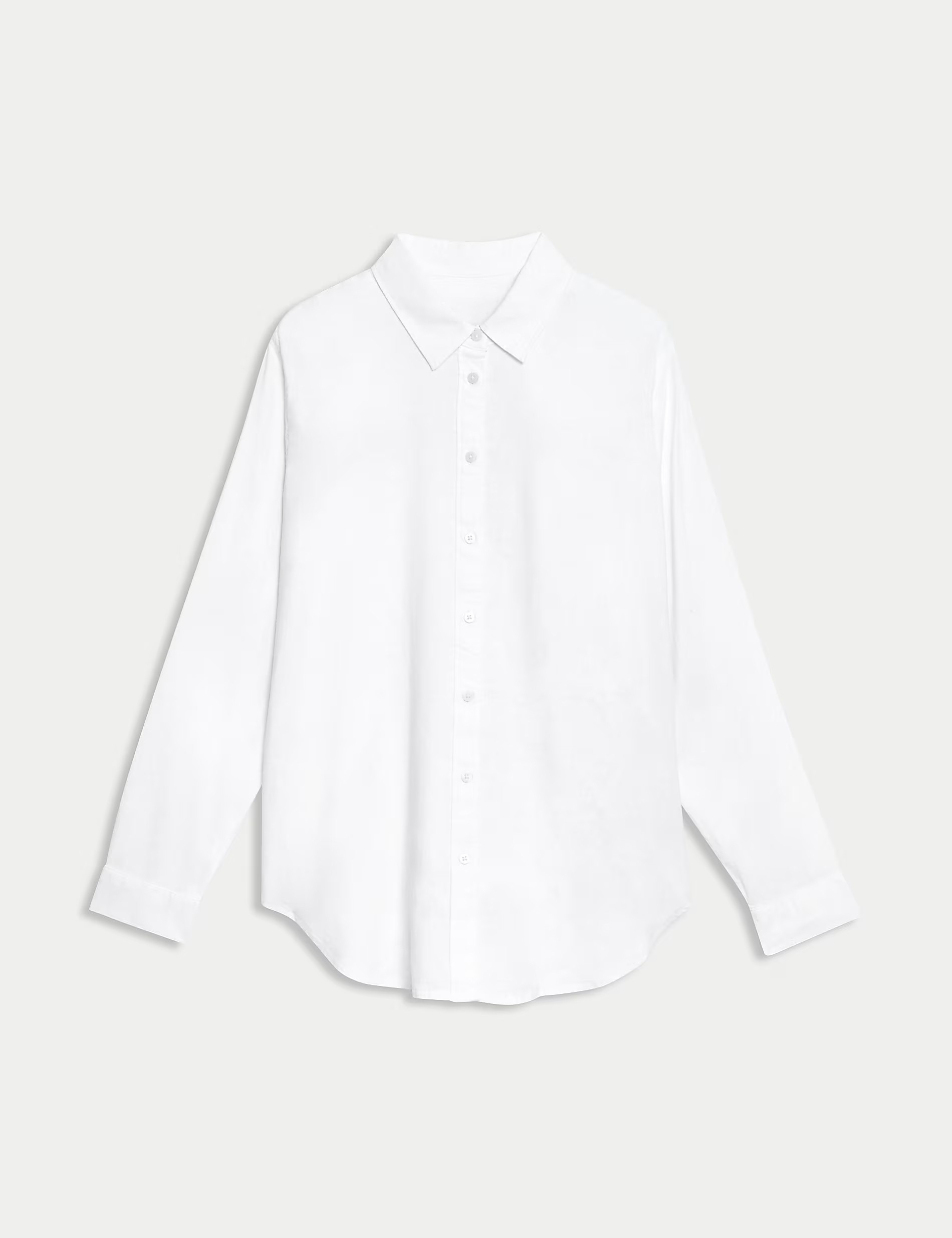 Linen Blend Collared Relaxed Shirt