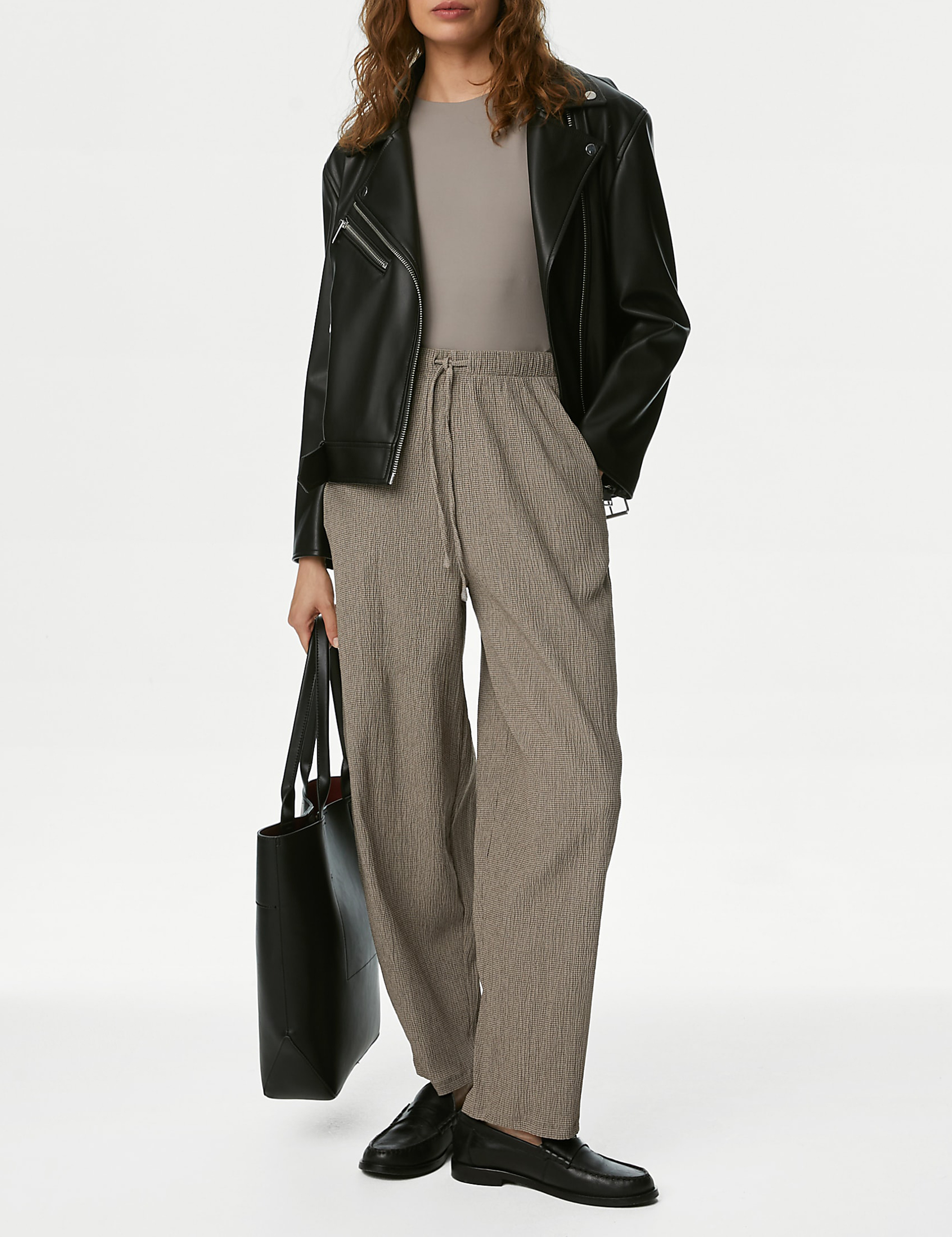 Wide Leg Casual Stretch Pants