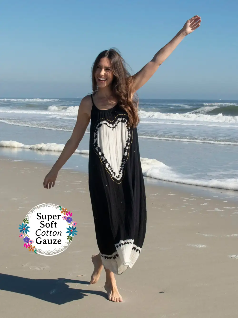 Coco Sayulita Cover-Up Dress - Black Heart